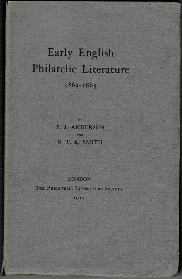 Journal of the Philatelic Literature Society 1912 Anderson Smith Covers