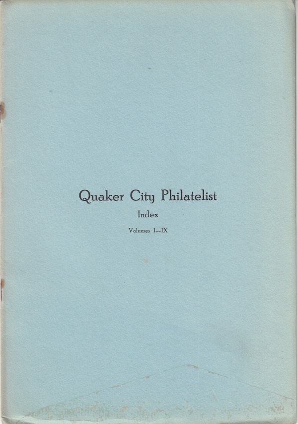 Journal of the Philatelic Literature Society 1916 QuakerCity