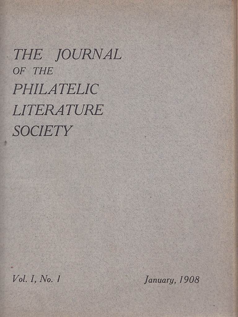 Journal Journal of the Philatelic Literature Society Cover