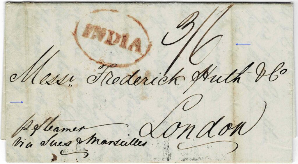 Figure 1. 1839 India GB Horizontal File Fold