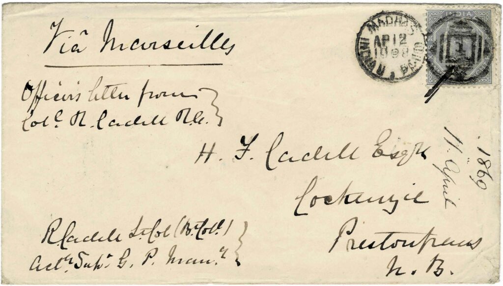 Figure 7a. GB 1869.04 Marseilles 6a8p OFFICERS Front